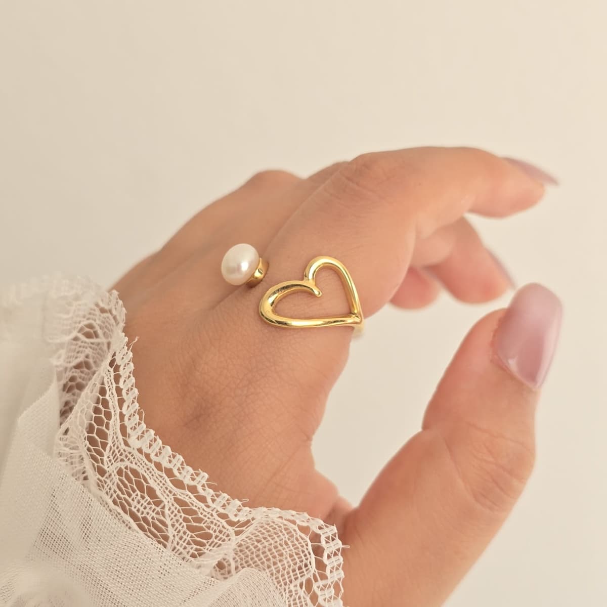 Bague Cœur Perle