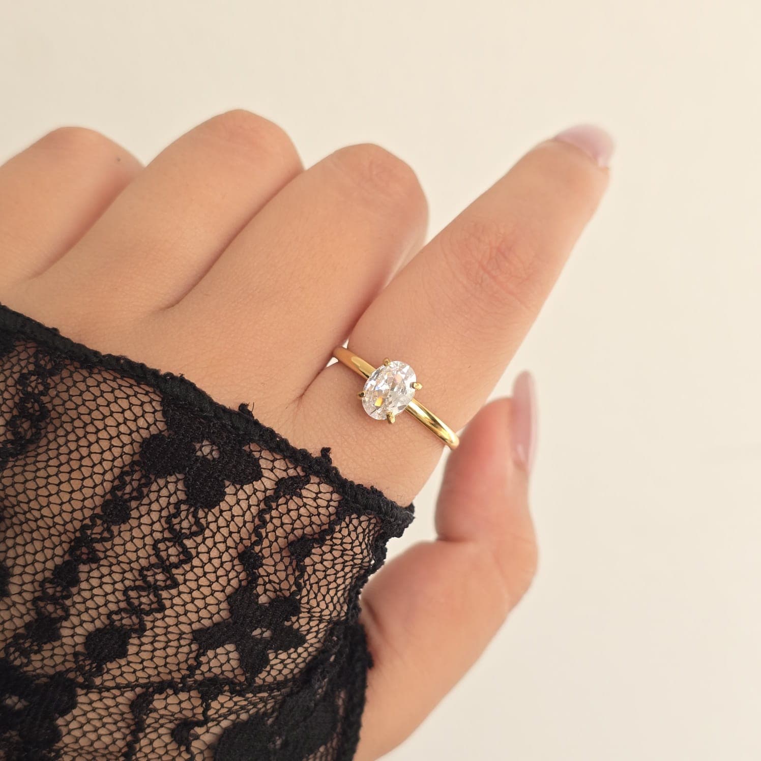 Bague Ovale Solitaire