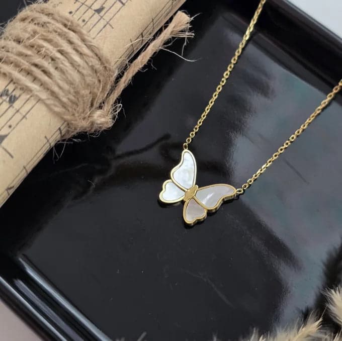 Collier Papillon Perle