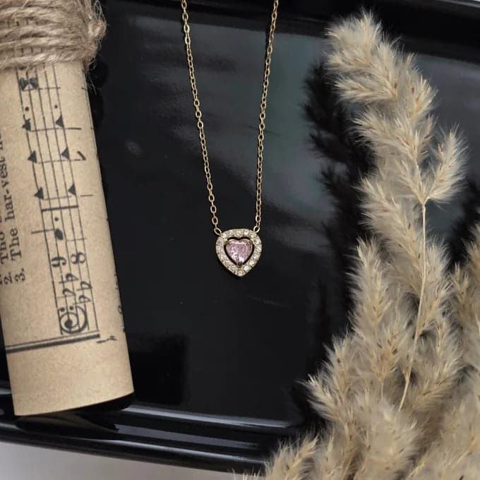 Collier Cœur Rose